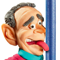 George W. Bush licks flag pole